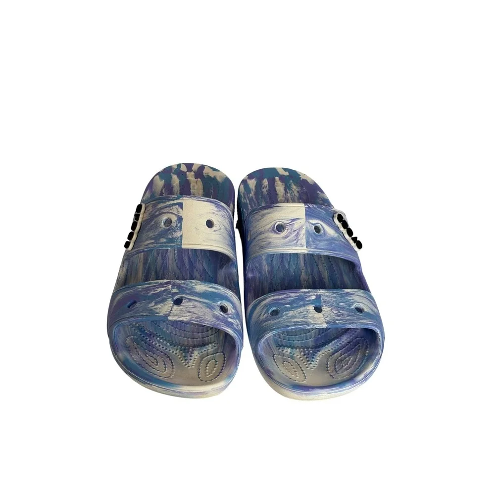 Crocs Classic Sandal Mens 9 Womens 11 Blue Purple Marbled‎ Swirl Slide Comfort